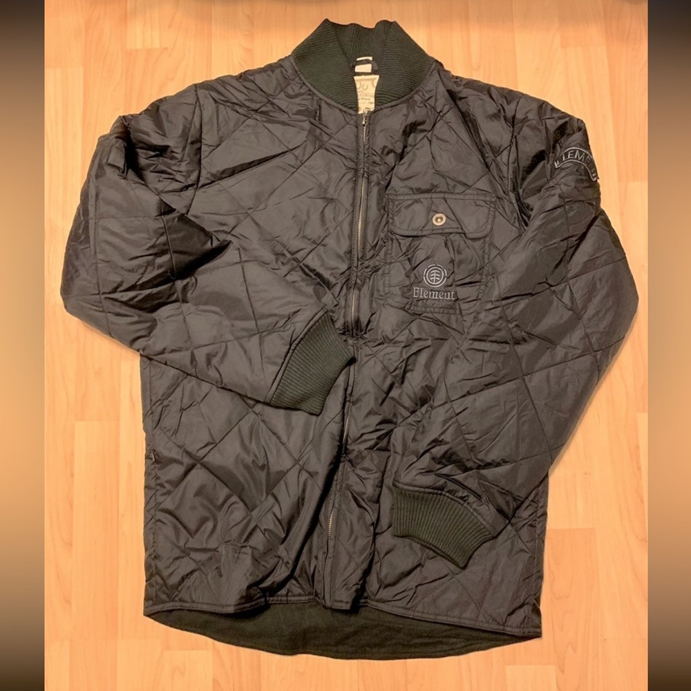 Element Skateboards Quilted Zip Up Men’s Jacket NOS Sweatshirt Size L NWOT